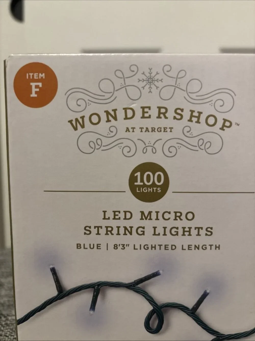 New Wondershop LED Micro Holiday String Lights BLUE  8’3” 100 Lights NIB